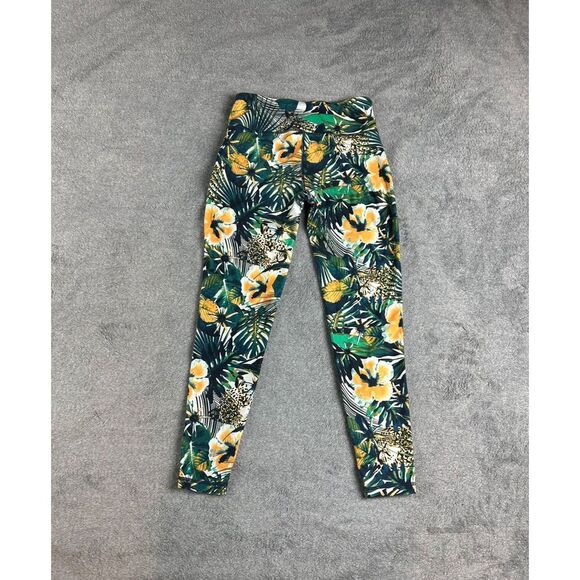 Sweaty Betty The Contour Leggings Green Hibiscus Floral Print Size XS - Picture 2 of 7